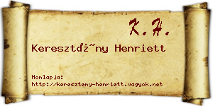 Keresztény Henriett névjegykártya