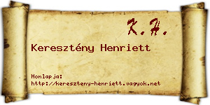 Keresztény Henriett névjegykártya